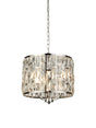 Bijou  3Lt Pendant - Chrome Metal & Crystal Glass