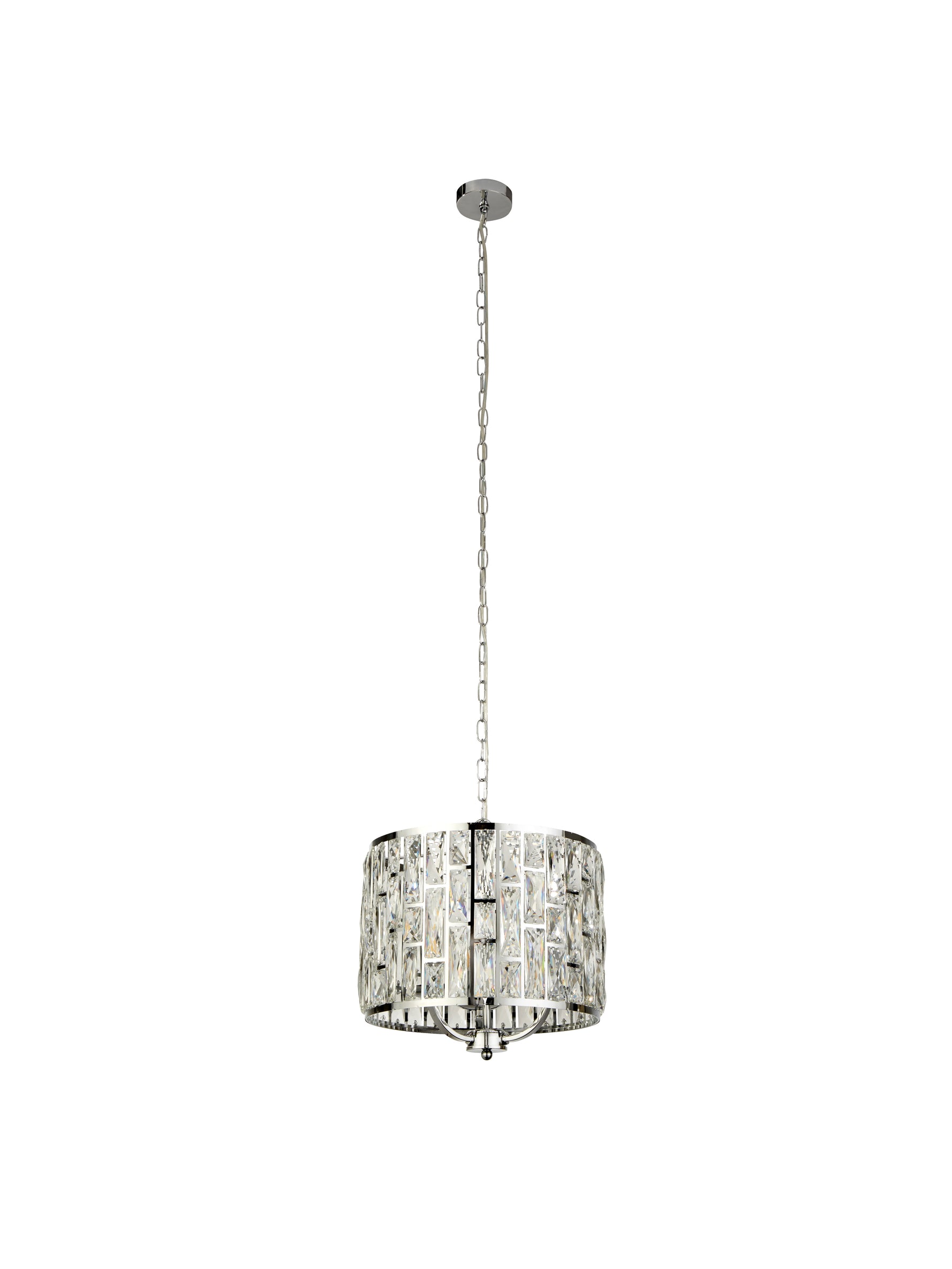 Searchlight Electric Bijou  3Lt Pendant - Chrome Metal & Crystal Glass 6583-3CC