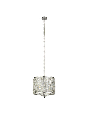 Searchlight Electric Bijou  3Lt Pendant - Chrome Metal & Crystal Glass 6583-3CC