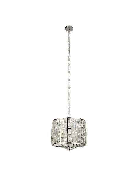 Searchlight Electric Bijou  3Lt Pendant - Chrome Metal & Crystal Glass 6583-3CC