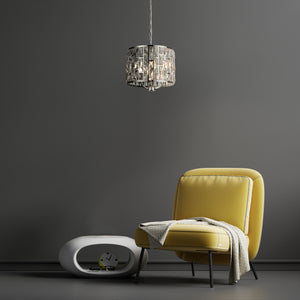 Searchlight Electric Bijou  3Lt Pendant - Chrome Metal & Crystal Glass 6583-3CC