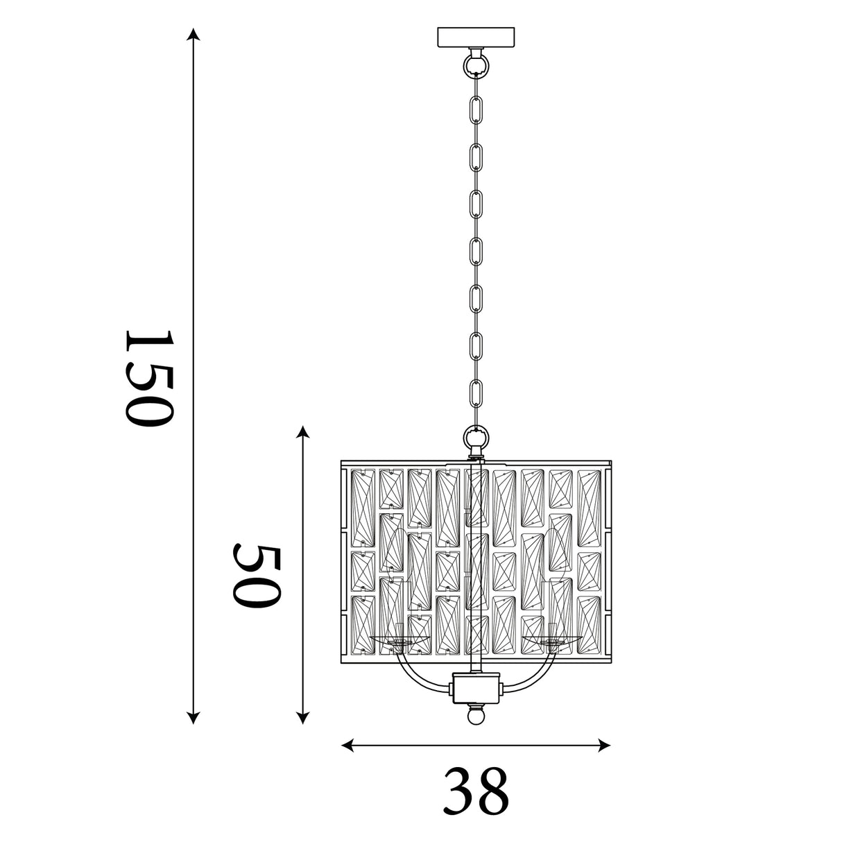 Searchlight Electric Bijou  3Lt Pendant - Chrome Metal & Crystal Glass 6583-3CC