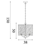 Searchlight Electric Bijou  3Lt Pendant - Chrome Metal & Crystal Glass 6583-3CC