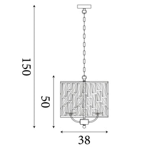 Searchlight Electric Bijou  3Lt Pendant - Chrome Metal & Crystal Glass 6583-3CC