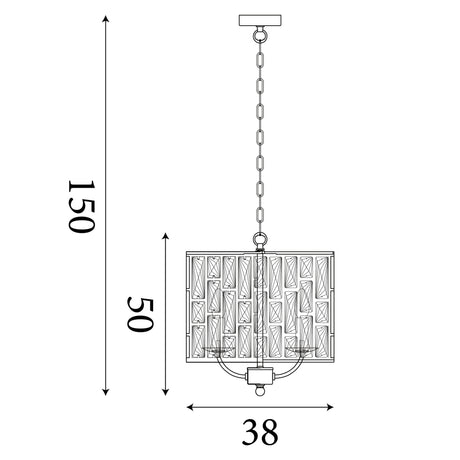 Searchlight Electric Bijou  3Lt Pendant - Chrome Metal & Crystal Glass 6583-3CC