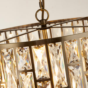 Searchlight Electric Bijou 5Lt Pendant - Antique Brass Metal & Champagne Glass 6585-5AB