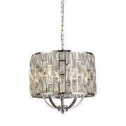 Bijou  5Lt Pendant - Chrome Metal & Crystal Glass