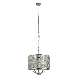 Searchlight Electric Bijou  5Lt Pendant - Chrome Metal & Crystal Glass 6585-5CC