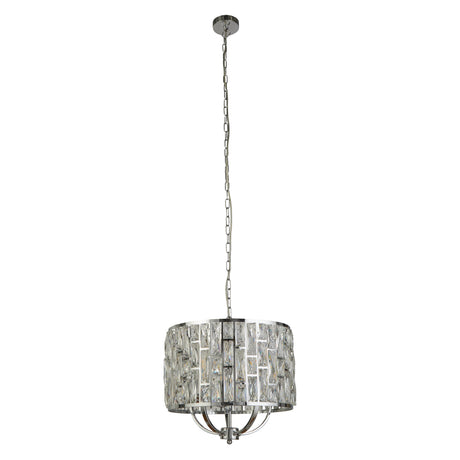 Searchlight Electric Bijou  5Lt Pendant - Chrome Metal & Crystal Glass 6585-5CC