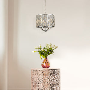 Searchlight Electric Bijou  5Lt Pendant - Chrome Metal & Crystal Glass 6585-5CC