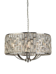 Bijou  8Lt Pendant - Chrome Metal & Crystal Glass