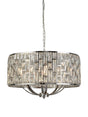 Bijou  8Lt Pendant - Chrome Metal & Crystal Glass