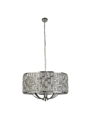 Searchlight Electric Bijou  8Lt Pendant - Chrome Metal & Crystal Glass 6588-8CC