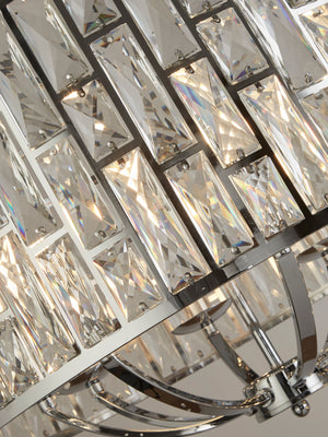 Searchlight Electric Bijou  8Lt Pendant - Chrome Metal & Crystal Glass 6588-8CC