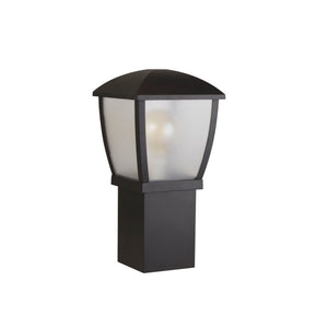 Searchlight Electric Seattle Post - Black Metal & Clear Frosted Polycarbonate 6591-450