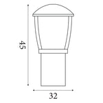 Searchlight Electric Seattle Post - Black Metal & Clear Frosted Polycarbonate 6591-450