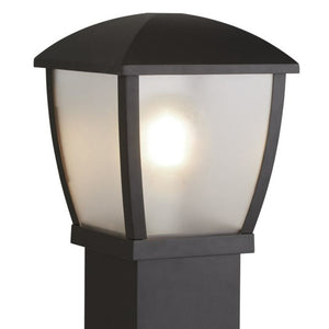 Searchlight Electric Seattle Post - Black Metal & Clear Frosted Polycarbonate 6591-730