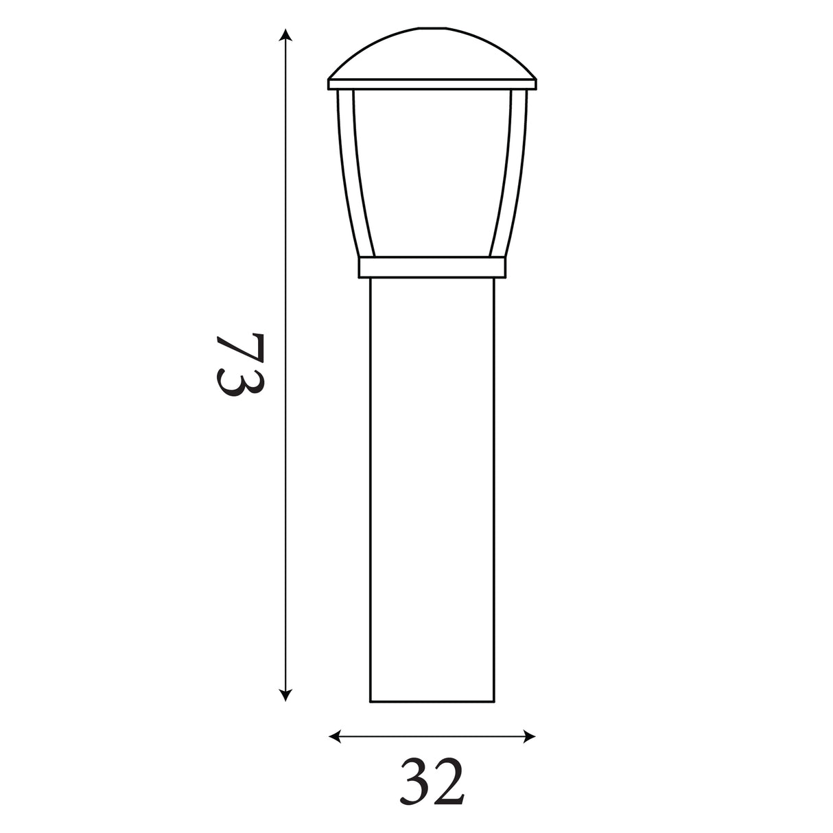 Searchlight Electric Seattle Post - Black Metal & Clear Frosted Polycarbonate 6591-730