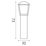 Searchlight Electric Seattle Post - Black Metal & Clear Frosted Polycarbonate 6591-730
