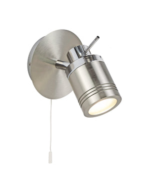 Samson Spotlight Wall Light - Satin Silver Metal