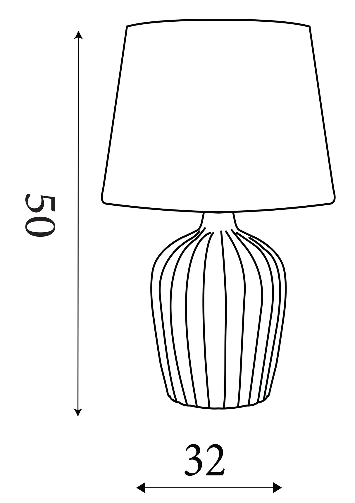 Searchlight Electric Padstow Table Lamp - Ceramic with Fabric Shade 66037CR
