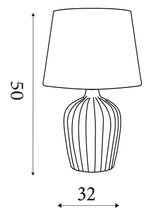 Searchlight Electric Padstow Table Lamp - Ceramic with Fabric Shade 66037CR