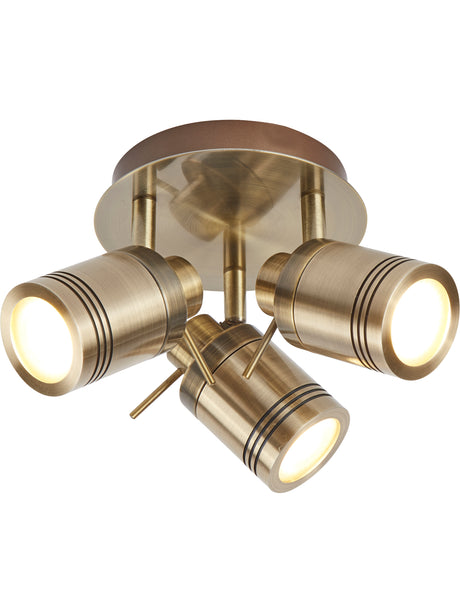 Samson 3Lt Round Spotlight  - Antique Brass Metal