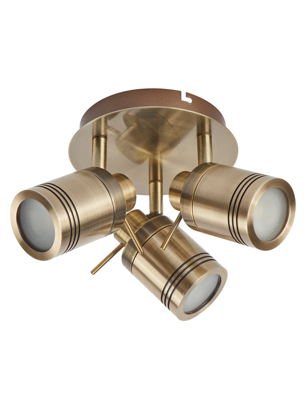 Searchlight Electric Samson 3Lt Round Spotlight  - Antique Brass Metal 6603AB