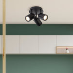 Searchlight Electric Samson 3Lt Round Spotlight - Black Metal 6603BK