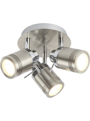 Samson 3Lt Round Spotlight  - Satin Silver Metal