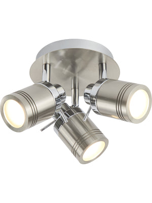 Samson 3Lt Round Spotlight  - Satin Silver Metal