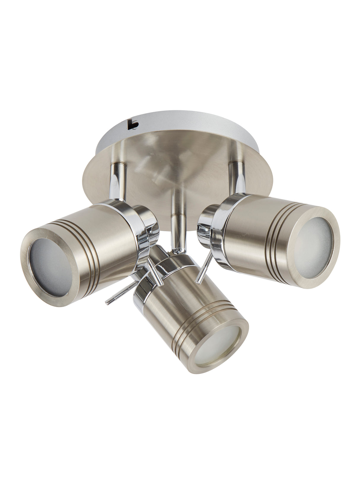 Searchlight Electric Samson 3Lt Round Spotlight  - Satin Silver Metal 6603SS