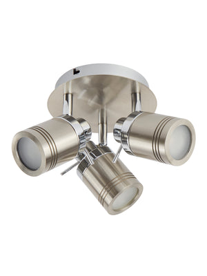 Searchlight Electric Samson 3Lt Round Spotlight  - Satin Silver Metal 6603SS