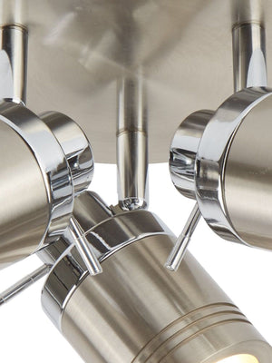 Searchlight Electric Samson 3Lt Round Spotlight  - Satin Silver Metal 6603SS