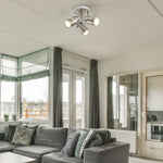 Searchlight Electric Samson 3Lt Round Spotlight  - Satin Silver Metal 6603SS