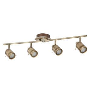 Searchlight Electric Samson 4Lt Split Bar Spotlight - Antique Brass Metal 6604AB