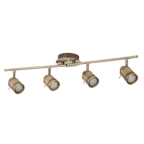 Searchlight Electric Samson 4Lt Split Bar Spotlight - Antique Brass Metal 6604AB