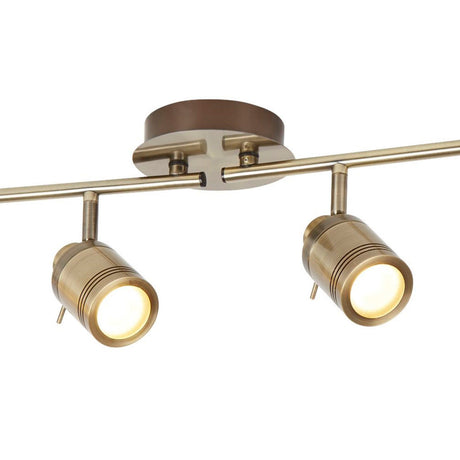 Searchlight Electric Samson 4Lt Split Bar Spotlight - Antique Brass Metal 6604AB