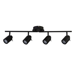 Searchlight Electric Samson 4Lt Split Bar Spotlight - Black Metal 6604BK