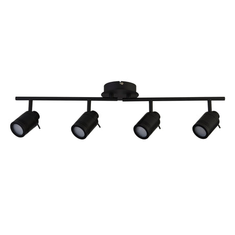 Searchlight Electric Samson 4Lt Split Bar Spotlight - Black Metal 6604BK