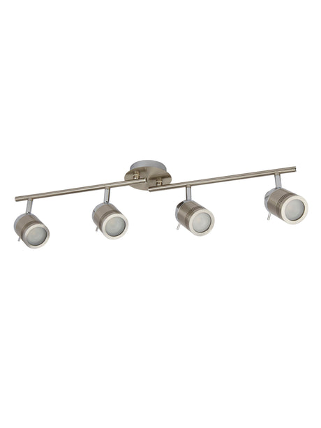Searchlight Electric Samson 4Lt Split Bar Spotlight - Satin Silver Metal 6604SS