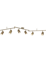 Samson 6Lt Split Bar Spotlight - Antique Brass Metal