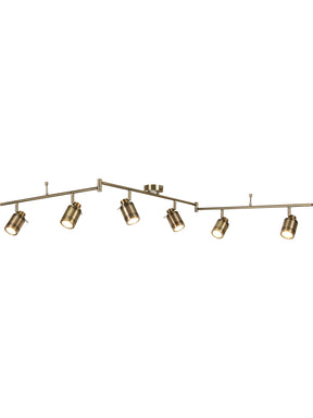 Samson 6Lt Split Bar Spotlight - Antique Brass Metal