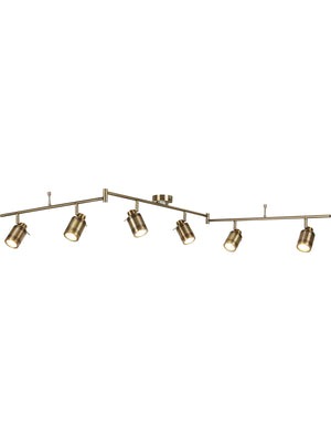 Samson 6Lt Split Bar Spotlight - Antique Brass Metal