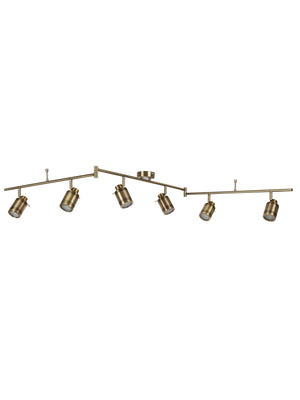 Searchlight Electric Samson 6Lt Split Bar Spotlight - Antique Brass Metal 6606AB