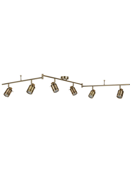 Searchlight Electric Samson 6Lt Split Bar Spotlight - Antique Brass Metal 6606AB