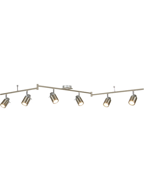 Samson 6Lt Split Bar Spotlight - Satin Silver Metal