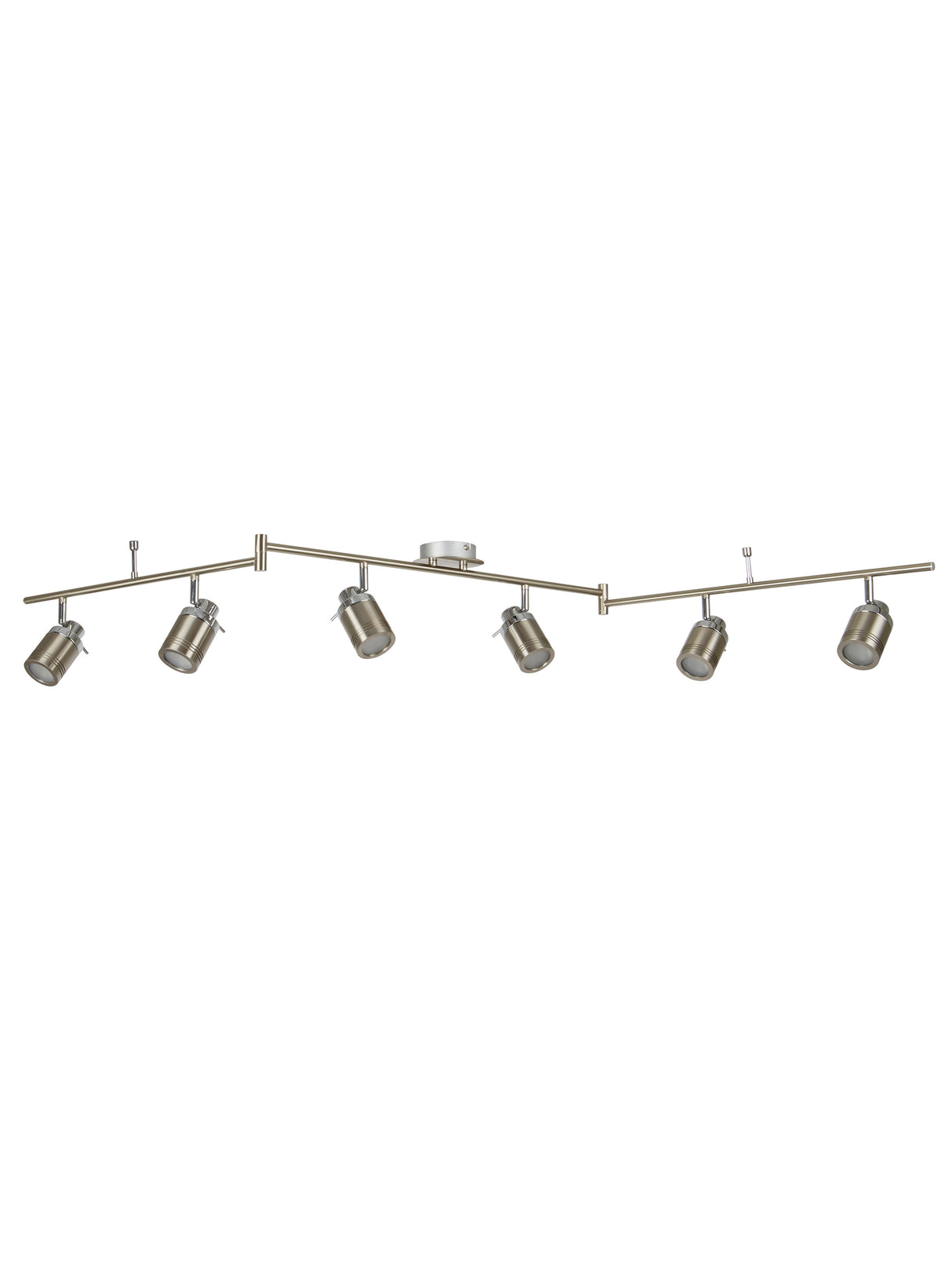 Searchlight Electric Samson 6Lt Split Bar Spotlight - Satin Silver Metal 6606SS