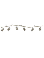 Searchlight Electric Samson 6Lt Split Bar Spotlight - Satin Silver Metal 6606SS