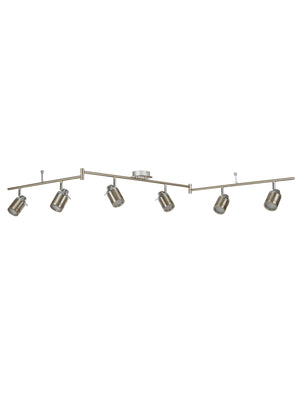 Searchlight Electric Samson 6Lt Split Bar Spotlight - Satin Silver Metal 6606SS